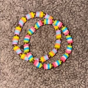 Handmade Summer Colorful Clay Beaded Bracelet Set